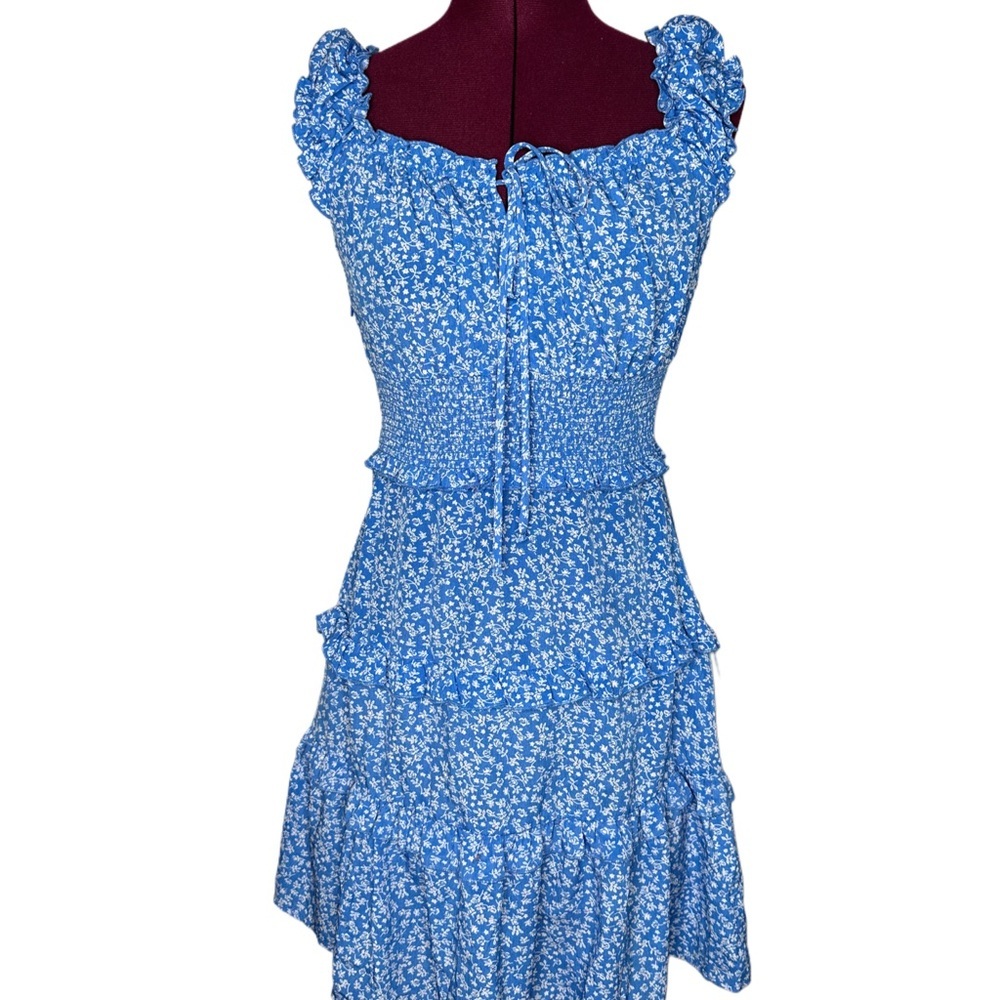 Floral Spring/Summer Blue Dress